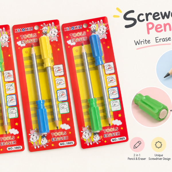 Screwdriver Pencil & Eraser Set
