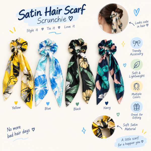 Satin Hair Scarf Scrunchies