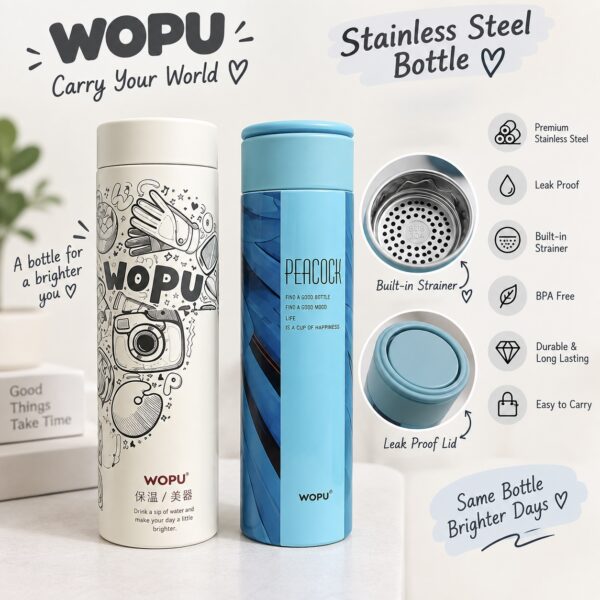 Cute Stainless Steel Bottle with Strainer