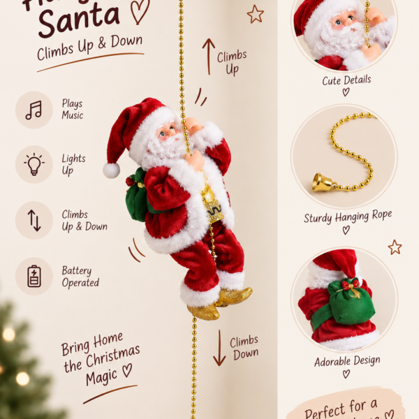 Hanging Santa with Musical Decoration
