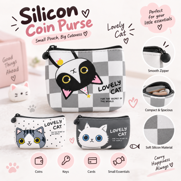 Cute Silicone Cat Purse