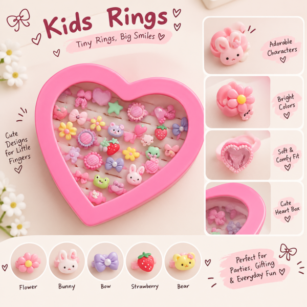 Cute Kids Rings - Set of 3