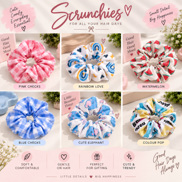 Quirky Print Scrunchies