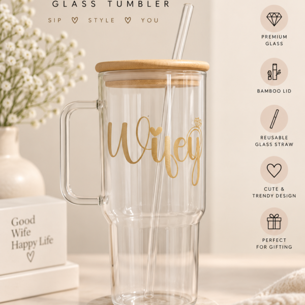 Wifey Customised Glass Tumbler